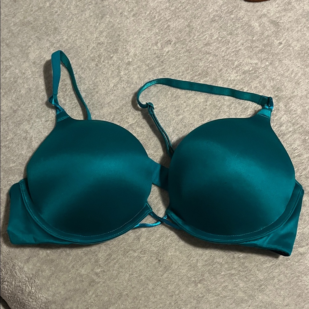Victoria’s Secret Teal Women's push up Bra- adds 2 cup sizes